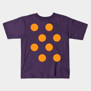 Orange on Purple polkadot dot spots Kids T-Shirt